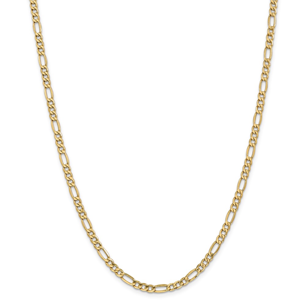 Black Bow Jewelry Company 4.75mm, 14k Yellow Gold, Hollow Figaro Chain Necklace