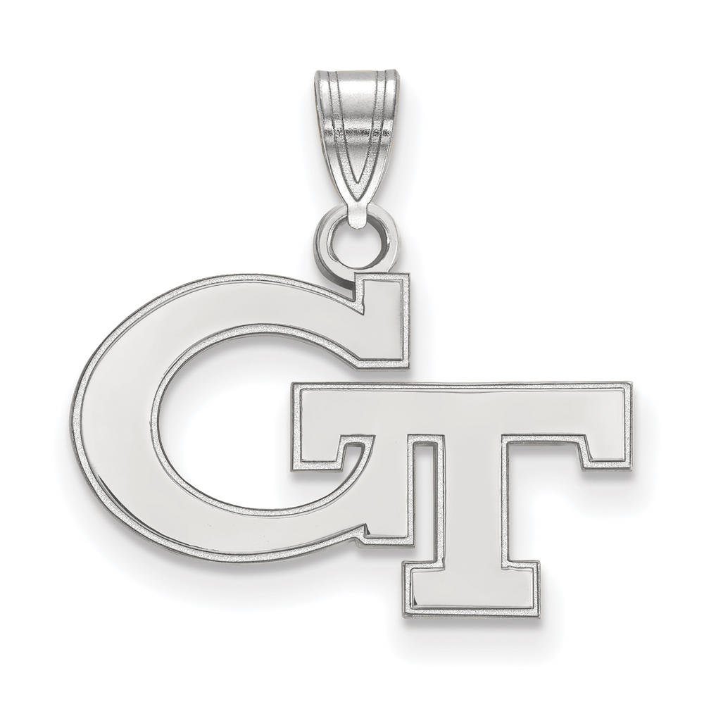 LogoArt Sterling Silver Georgia Technology Small 'GT' Pendant