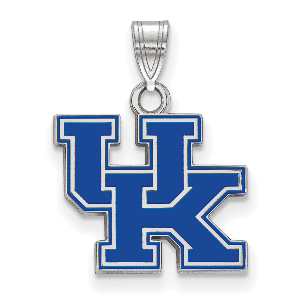 LogoArt Sterling Silver U. of Kentucky Small Enamel Pendant