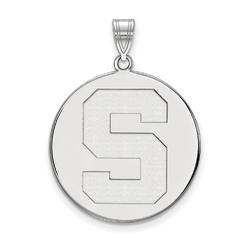 LogoArt Michigan State Extra Large (1 Inch) Disc Pendant (Sterling Sliver)