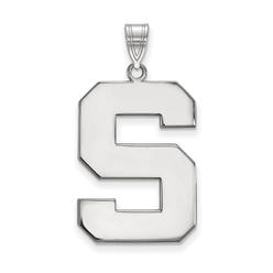 LogoArt Sterling Silver Michigan State XL Initial S Pendant