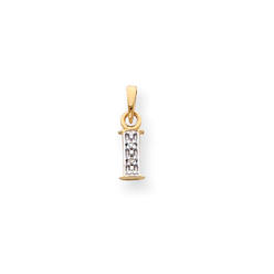 Black Bow Jewelry Company The Chloe Mini Diamond Accent initial I Pendant in 14k Yellow Gold
