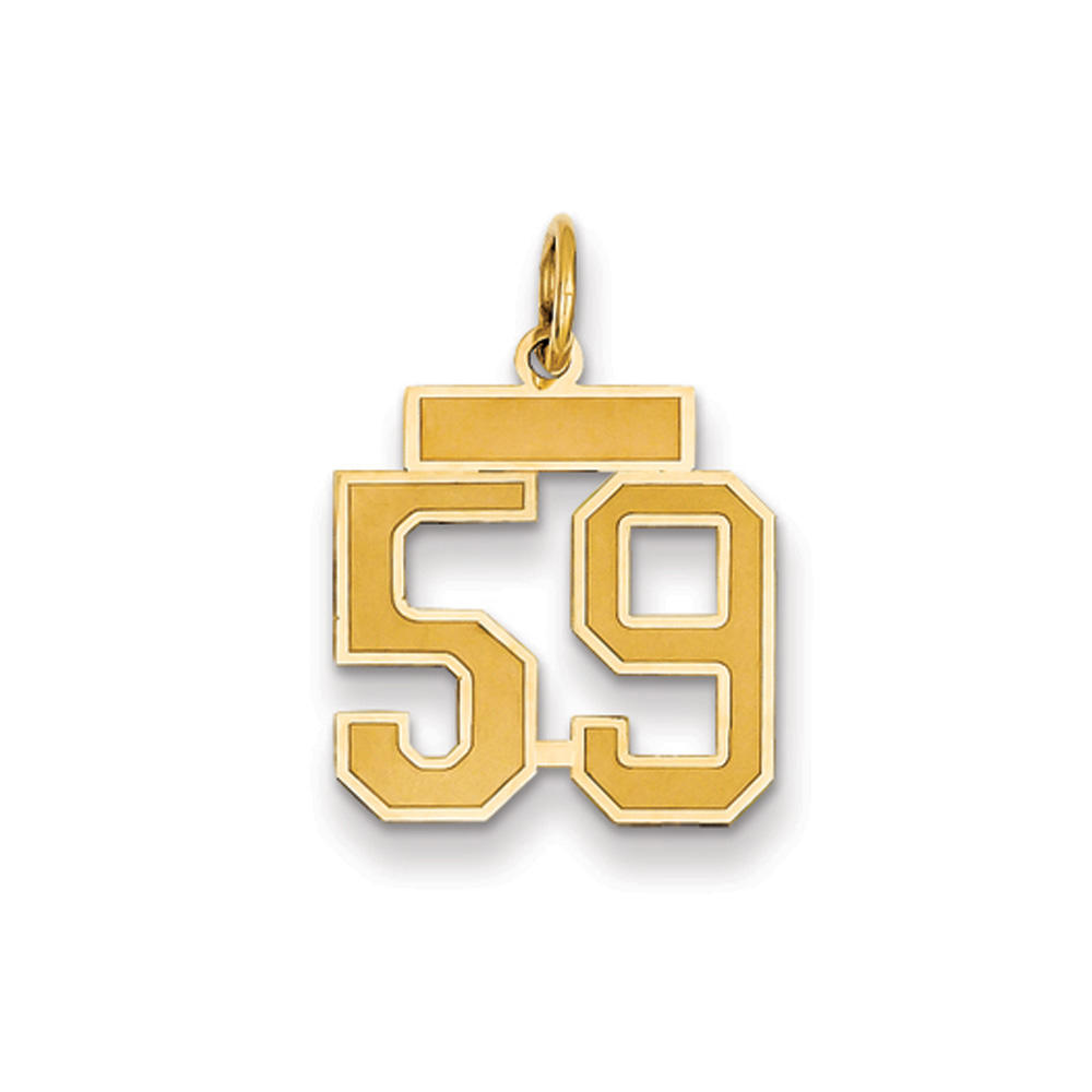 Black Bow Jewelry Company 14k Yellow Gold, Jersey Collection, Small Number 59 Pendant