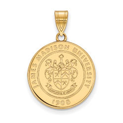 LogoArt 14k Gold Plated Silver James Madison U Large Crest Pendant