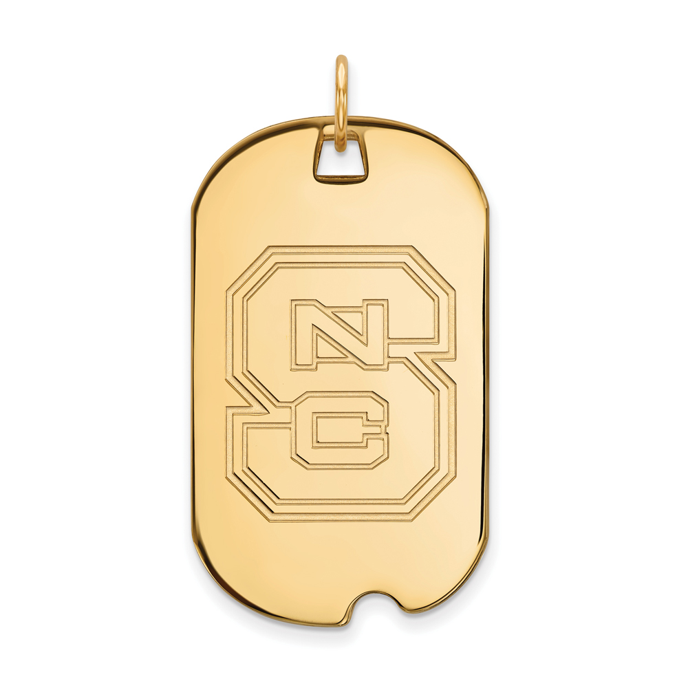 LogoArt 14k Yellow Gold North Carolina State Large 'NCS' Dog Tag Pendant