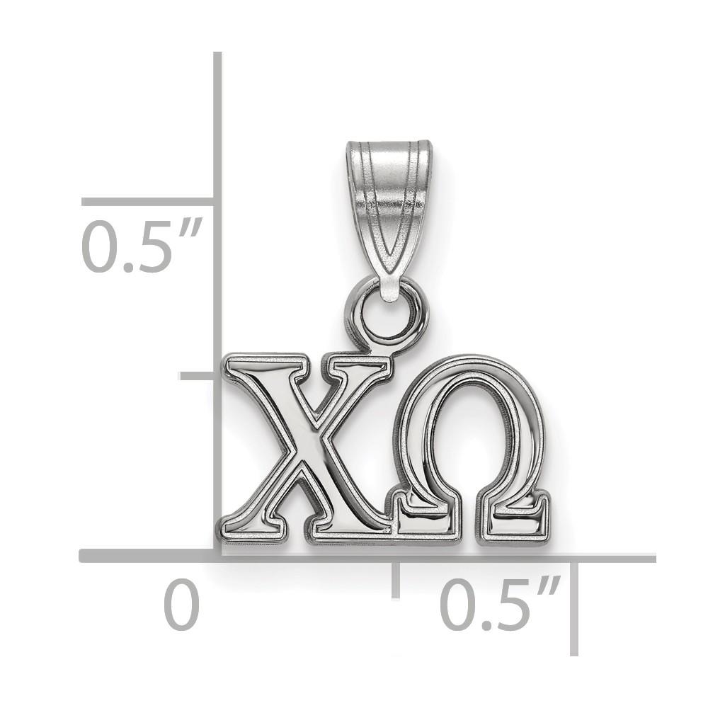 LogoArt Sterling Silver Chi Omega Small Greek Letters Pendant