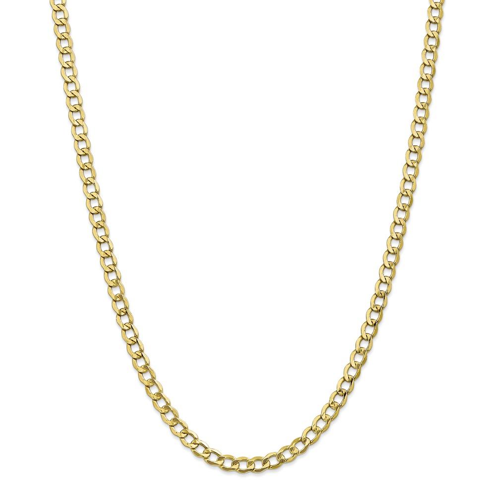 Black Bow Jewelry Company 5.25mm, 10k Yellow Gold Hollow Curb Link Chain Necklace