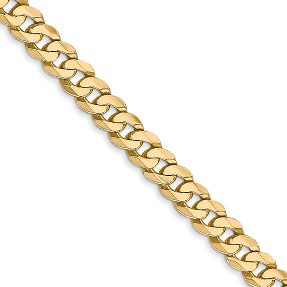 Black Bow Jewelry Company 4.75mm, 14k Yellow Gold, Solid Beveled Curb Chain Necklace