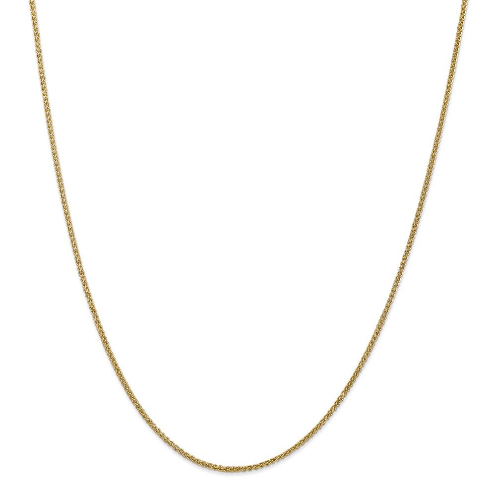 Black Bow Jewelry Company 1.5mm 14k Yellow Gold Hollow Wheat Chain Necklace