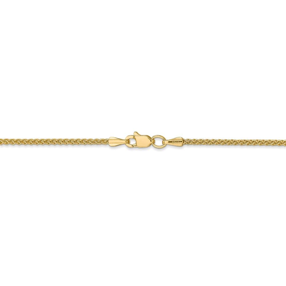 Black Bow Jewelry Company 1.5mm 14k Yellow Gold Hollow Wheat Chain Necklace