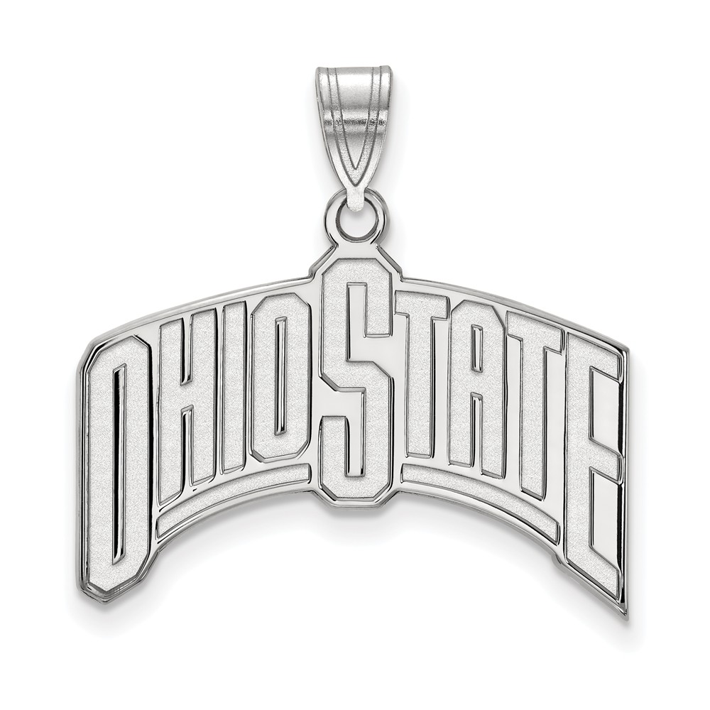 LogoArt Ohio State Extra Large (1 Inch) Pendant (Sterling Silver)