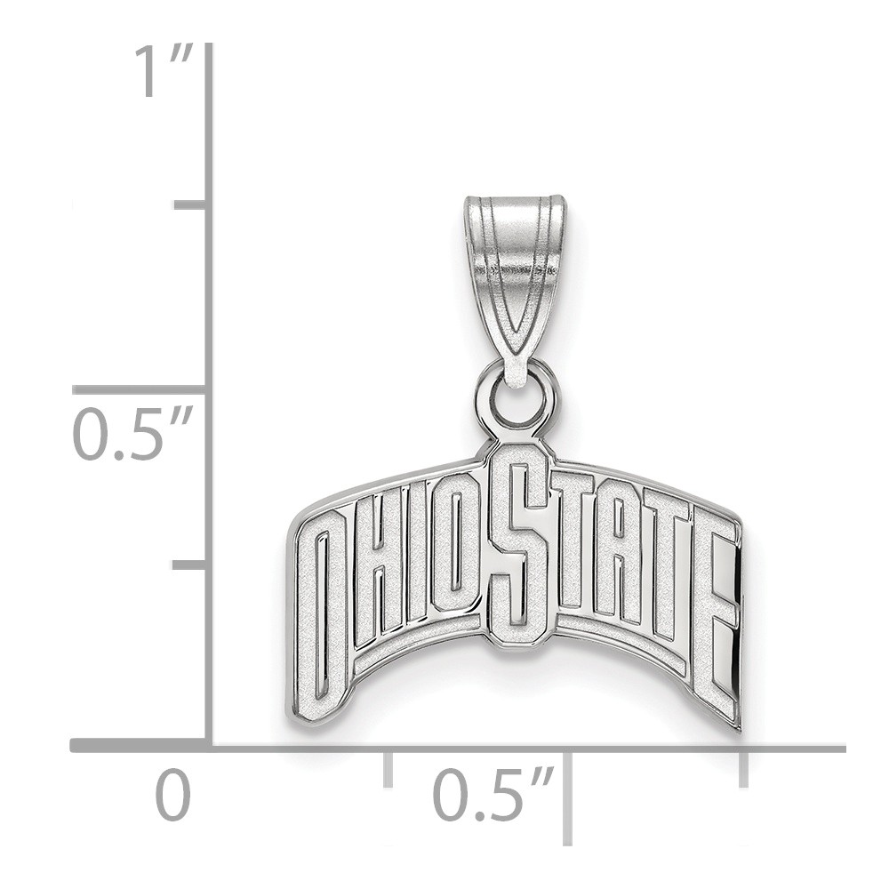 LogoArt Sterling Silver Ohio State Medium 'OHIO STATE' Pendant