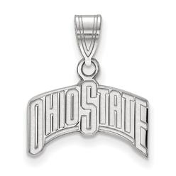 LogoArt Ohio State Medium (5/8 Inch) Pendant (Sterling Silver)