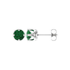 Black Bow Jewelry Company 6mm Stud Earrings in 14k White Gold with Lab Created Emeralds