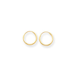 Black Bow Jewelry Company 12mm Children's Endless Hoop Earrings in 14k Yellow Gold