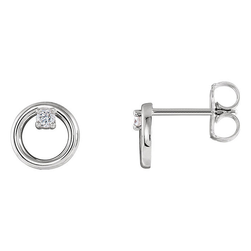 Black Bow Jewelry Company 7.25mm Platinum .06 CTW (G-H, SI2-SI3) Diamond Circle Post Earrings