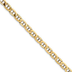 Black Bow Jewelry Company 3.75mm, 14k Yellow Gold, Solid Concave Anchor Chain Necklace