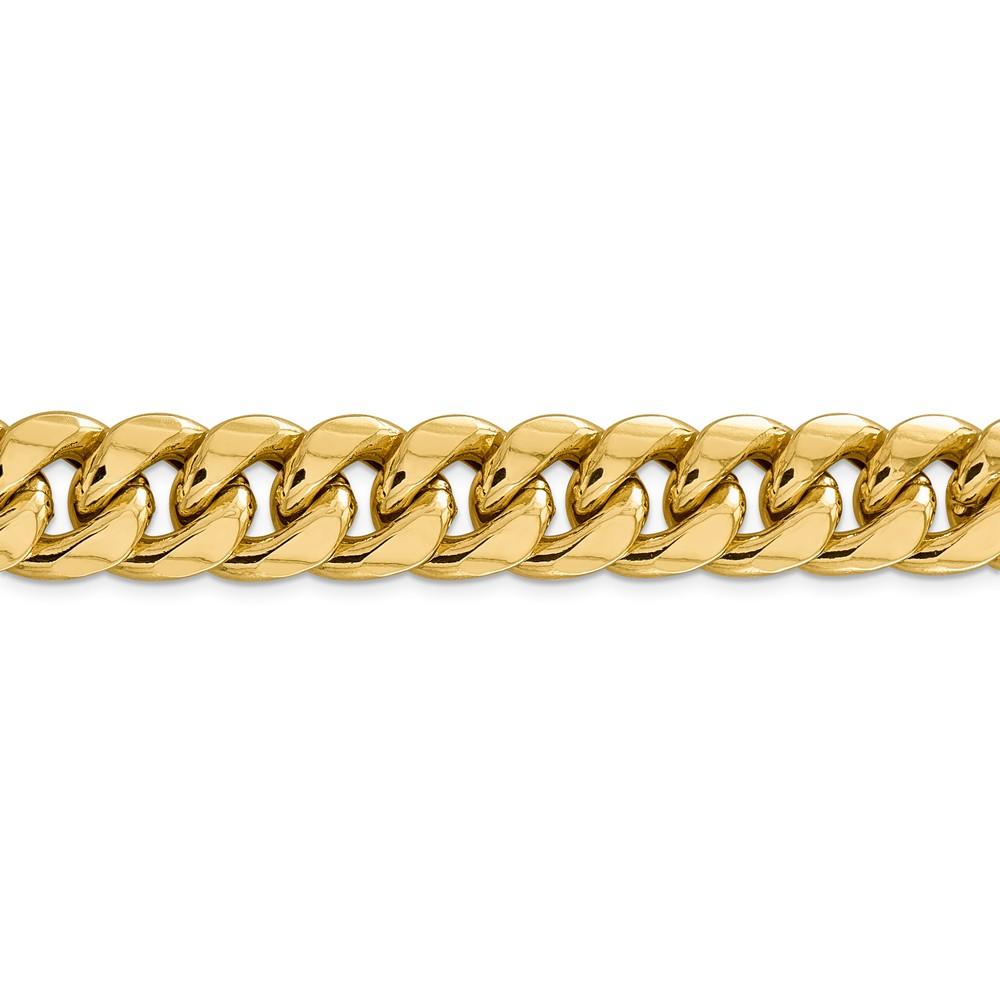 Black Bow Jewelry Company Men's 15mm 14k Yellow Gold Hollow Miami Cuban (Curb) Chain Bracelet