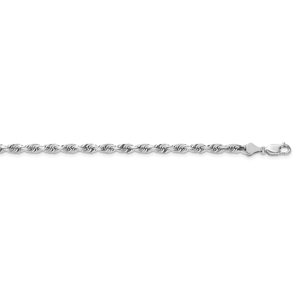 Black Bow Jewelry Company 5mm, 14k White Gold D/C Quadruple Rope Chain Necklace