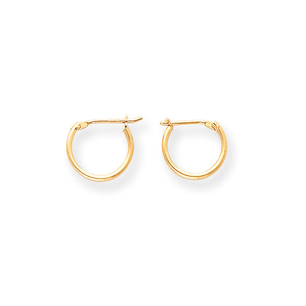 Black Bow Jewelry Company 11mm Children's Hinged Post Hoop Earrings in 14k Yellow Gold