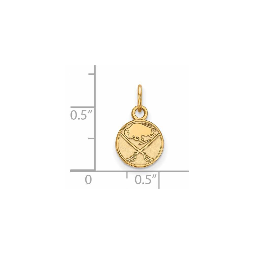 LogoArt SS 14k Yellow Gold Plated NHL Buffalo Sabres XS (Tiny) Disc Charm