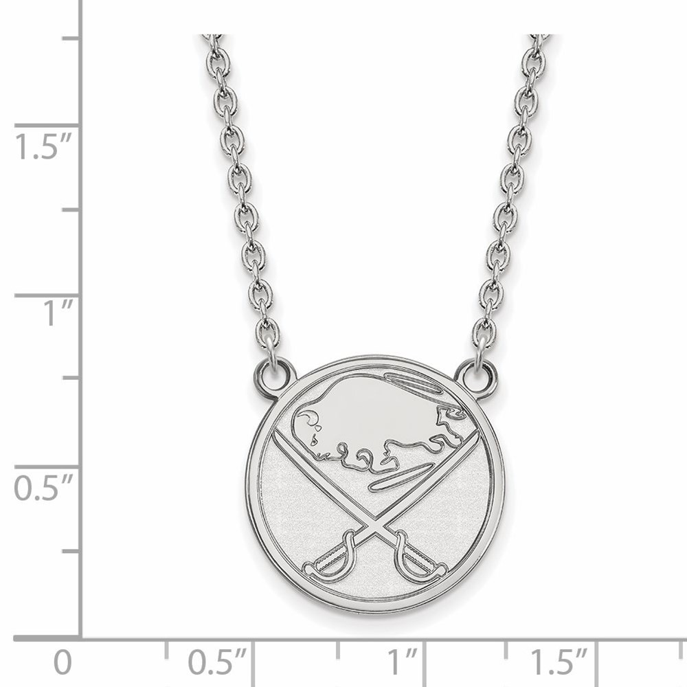 LogoArt Sterling Silver NHL Buffalo Sabres Large Necklace, 18 Inch