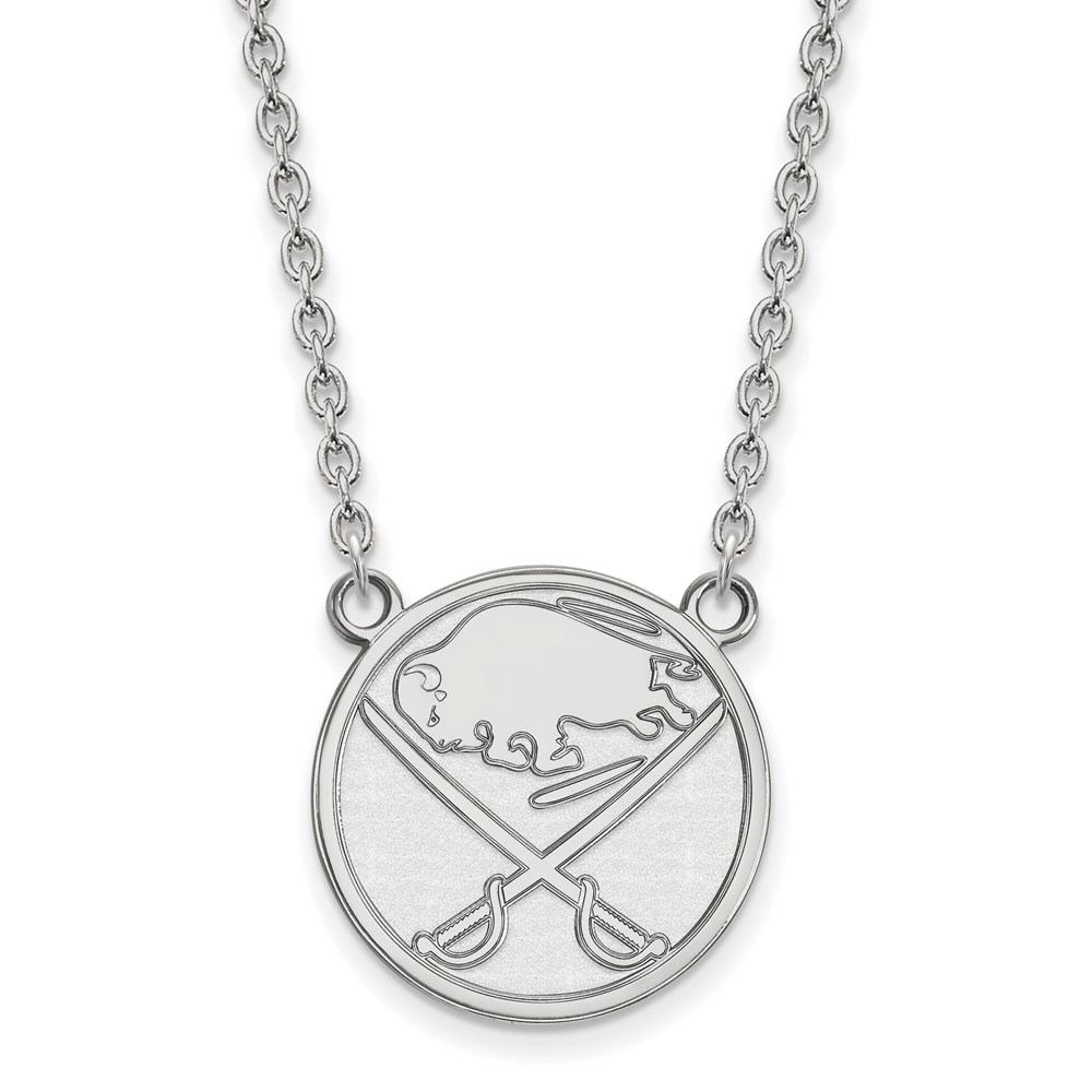LogoArt Sterling Silver NHL Buffalo Sabres Large Necklace, 18 Inch