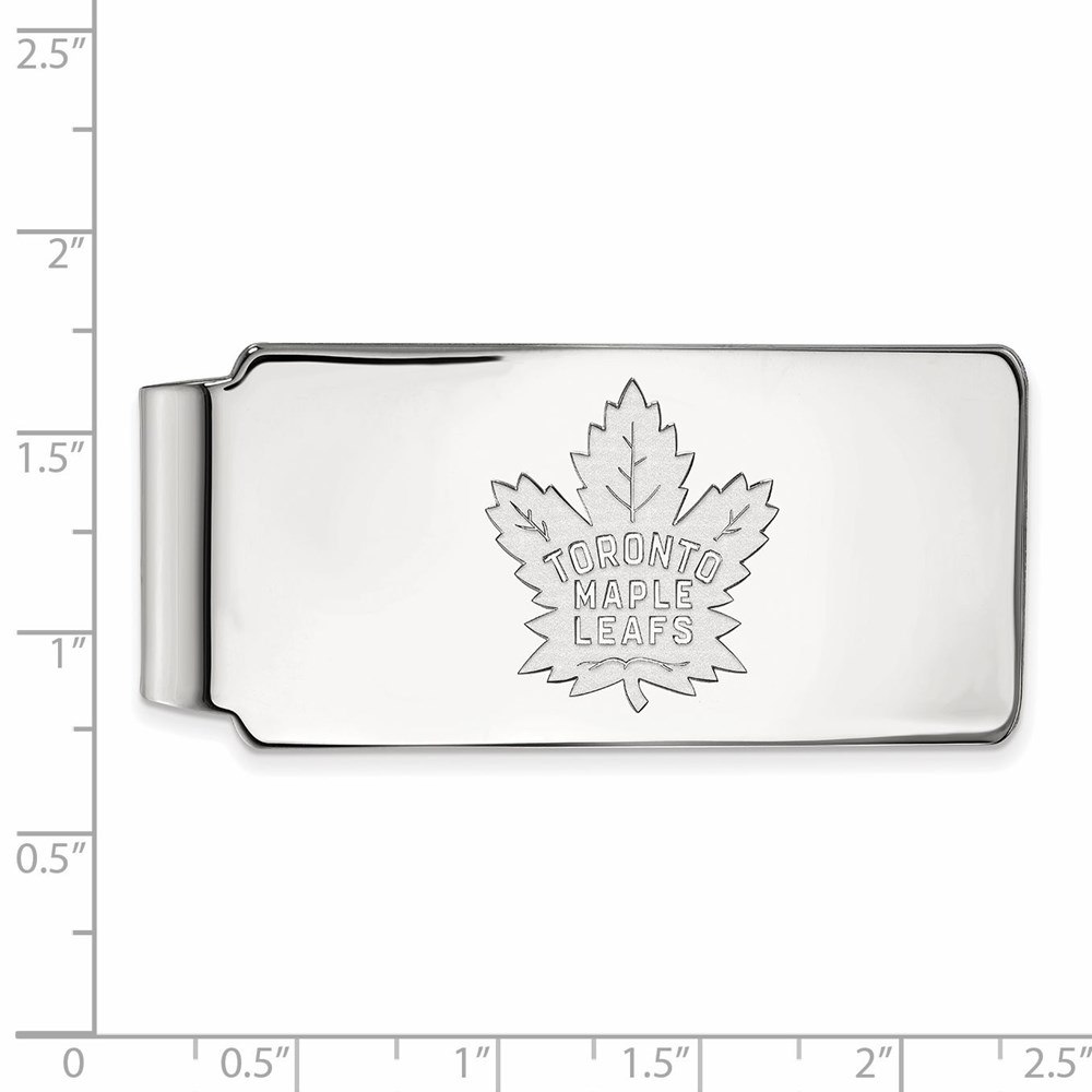 LogoArt 14k White Gold NHL Toronto Maple Leafs Money Clip