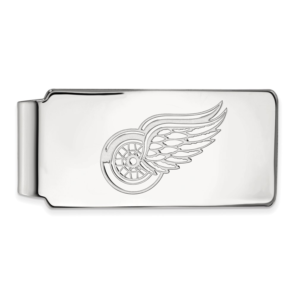 LogoArt 14k White Gold NHL Detroit Red Wings Money Clip