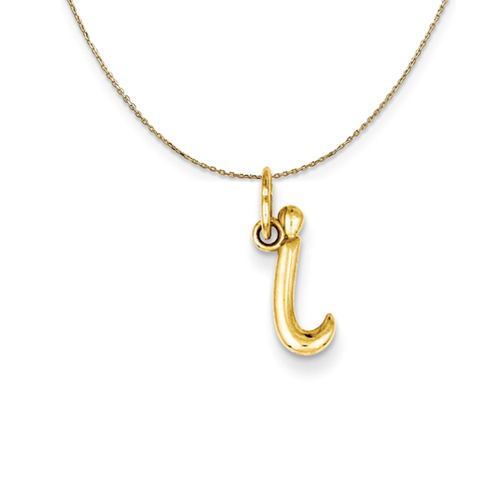 Black Bow Jewelry Company 14k Yellow Gold, Claire Mini Lower Case Initial I Necklace
