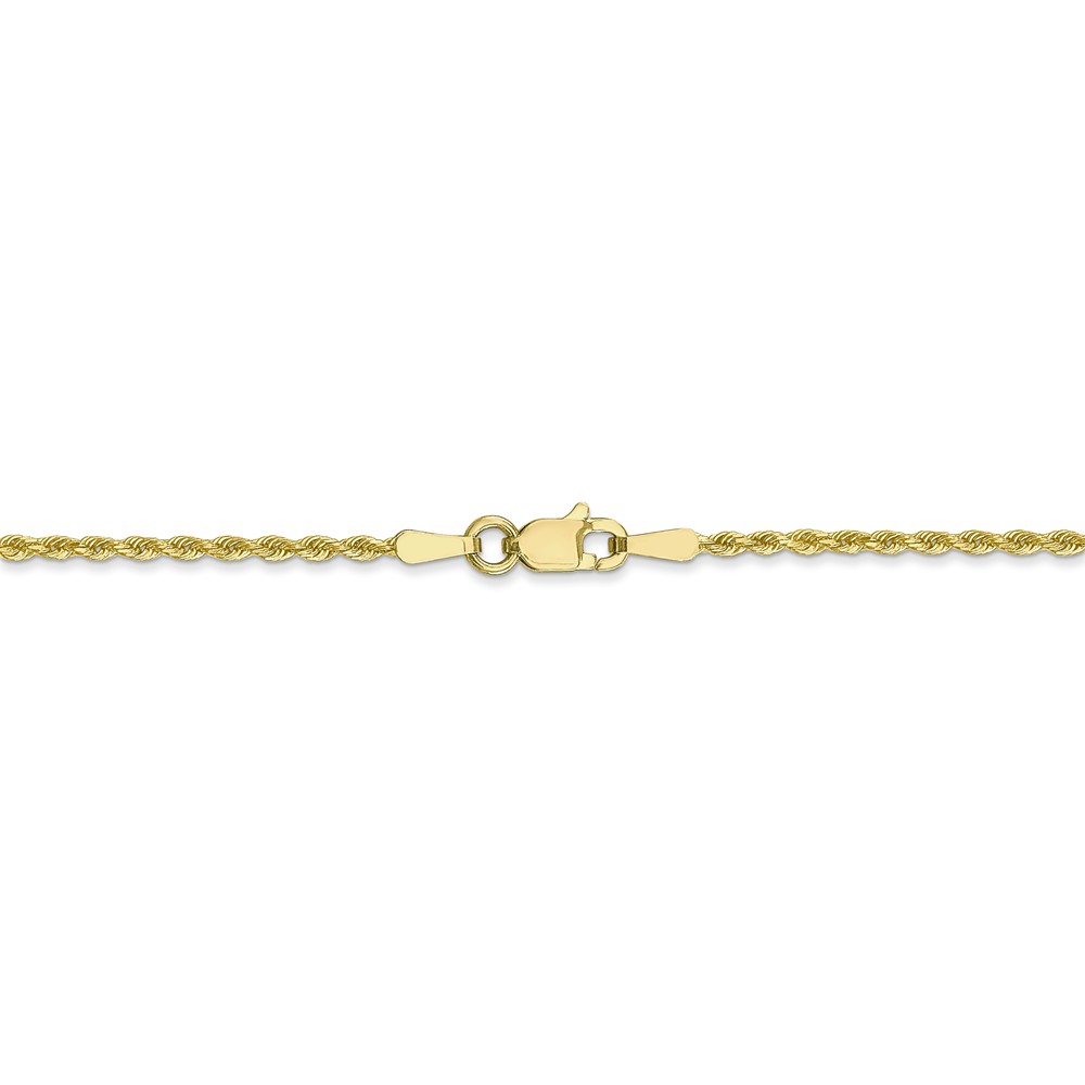 Black Bow Jewelry Company 1.75mm 10k Yellow Gold Diamond Cut Solid Rope Chain Necklace