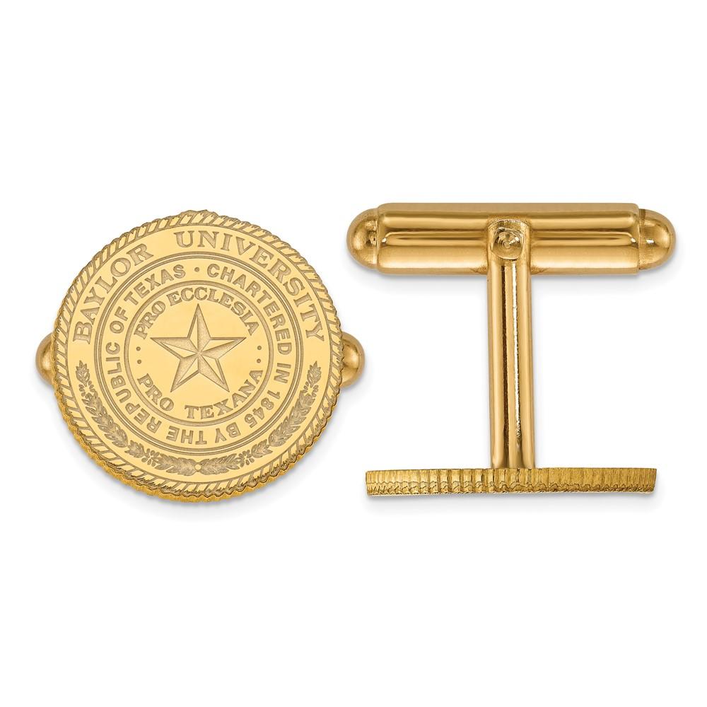 LogoArt 14k Yellow Gold Baylor University Crest Cuff Links