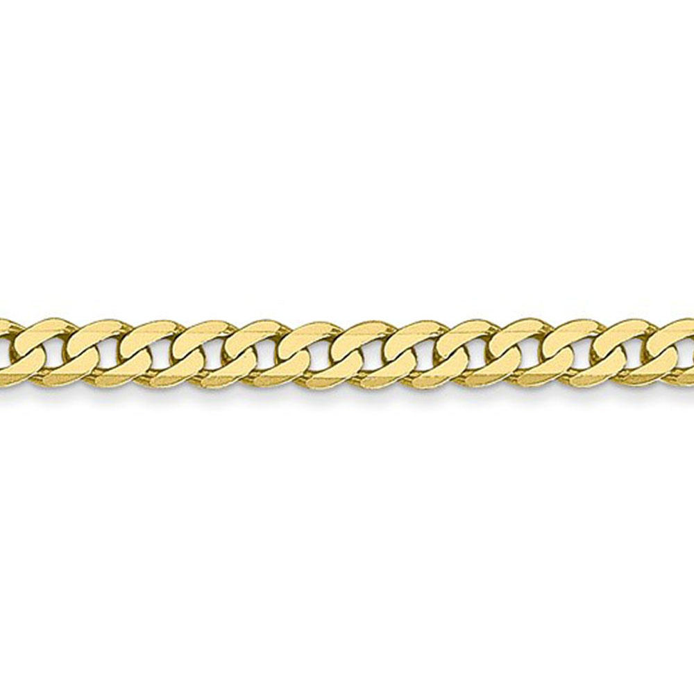 Black Bow Jewelry Company 2.4mm 10k Yellow Gold Flat Beveled Curb Chain Necklace