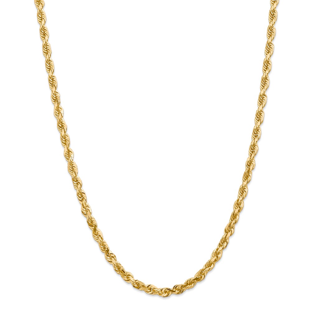 Black Bow Jewelry Company 5mm, 14k Yellow Gold, D/C Quadruple Rope Chain Necklace