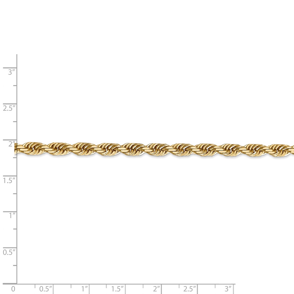 Black Bow Jewelry Company 5mm, 14k Yellow Gold, D/C Quadruple Rope Chain Necklace