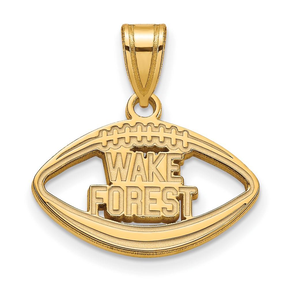 LogoArt 14k Gold Plated Silver Wake Forest U. Logo Football Pendant