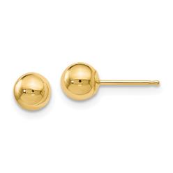 Black Bow Jewelry Company 5mm (3/16 Inch) 14k Yellow Gold Polished Ball Friction Back Studs