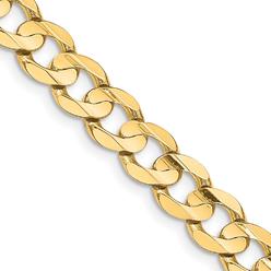 Black Bow Jewelry Company Men's 8.5mm 14K Yellow Gold Open Concave Solid Curb Chain Necklace