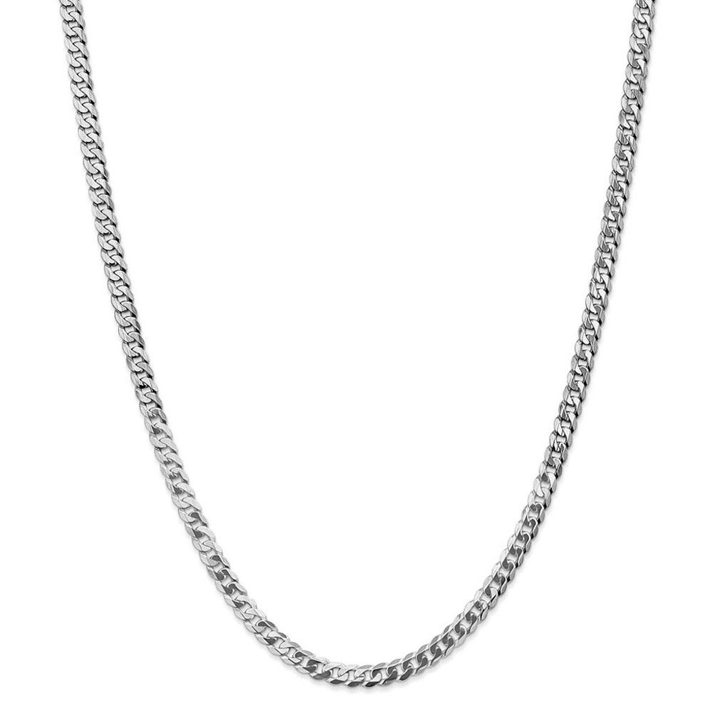 Black Bow Jewelry Company 5.5mm, 14K White Gold, Solid Miami Cuban (Curb) Chain Bracelet