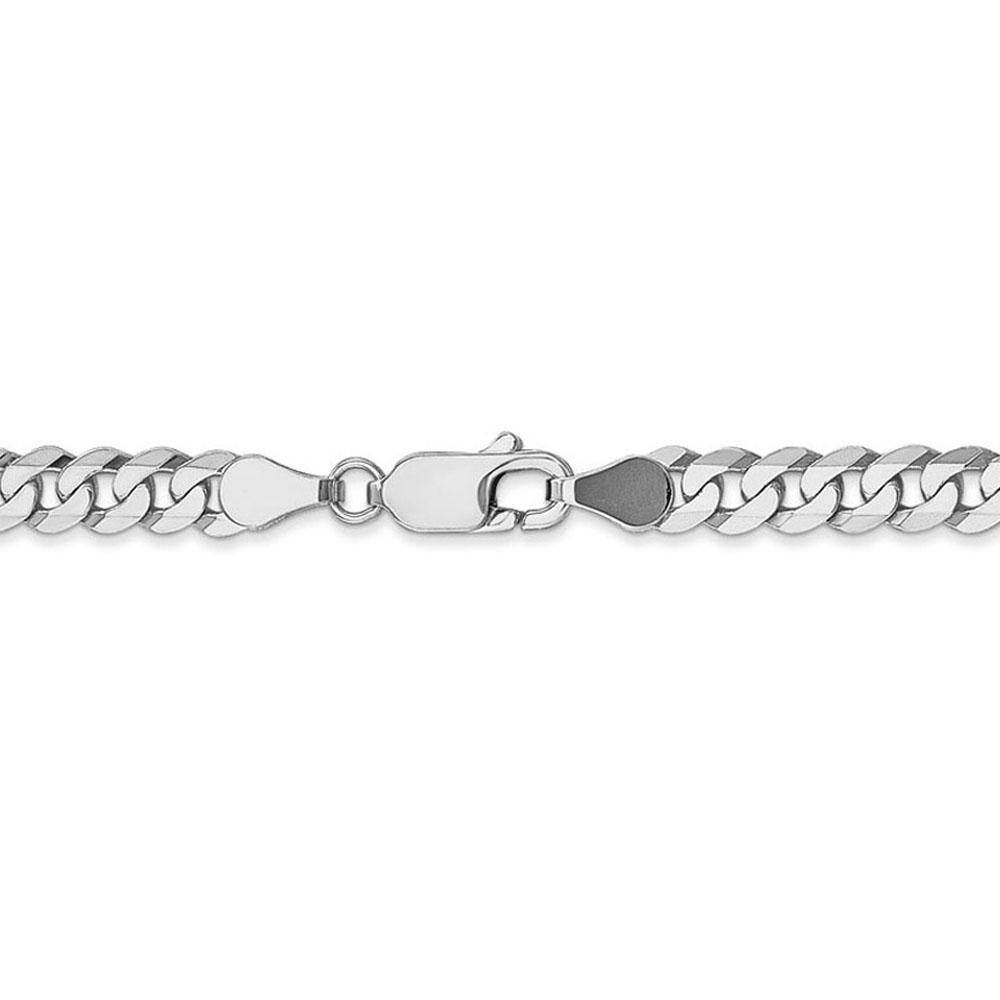 Black Bow Jewelry Company 5.5mm, 14K White Gold, Solid Miami Cuban (Curb) Chain Bracelet