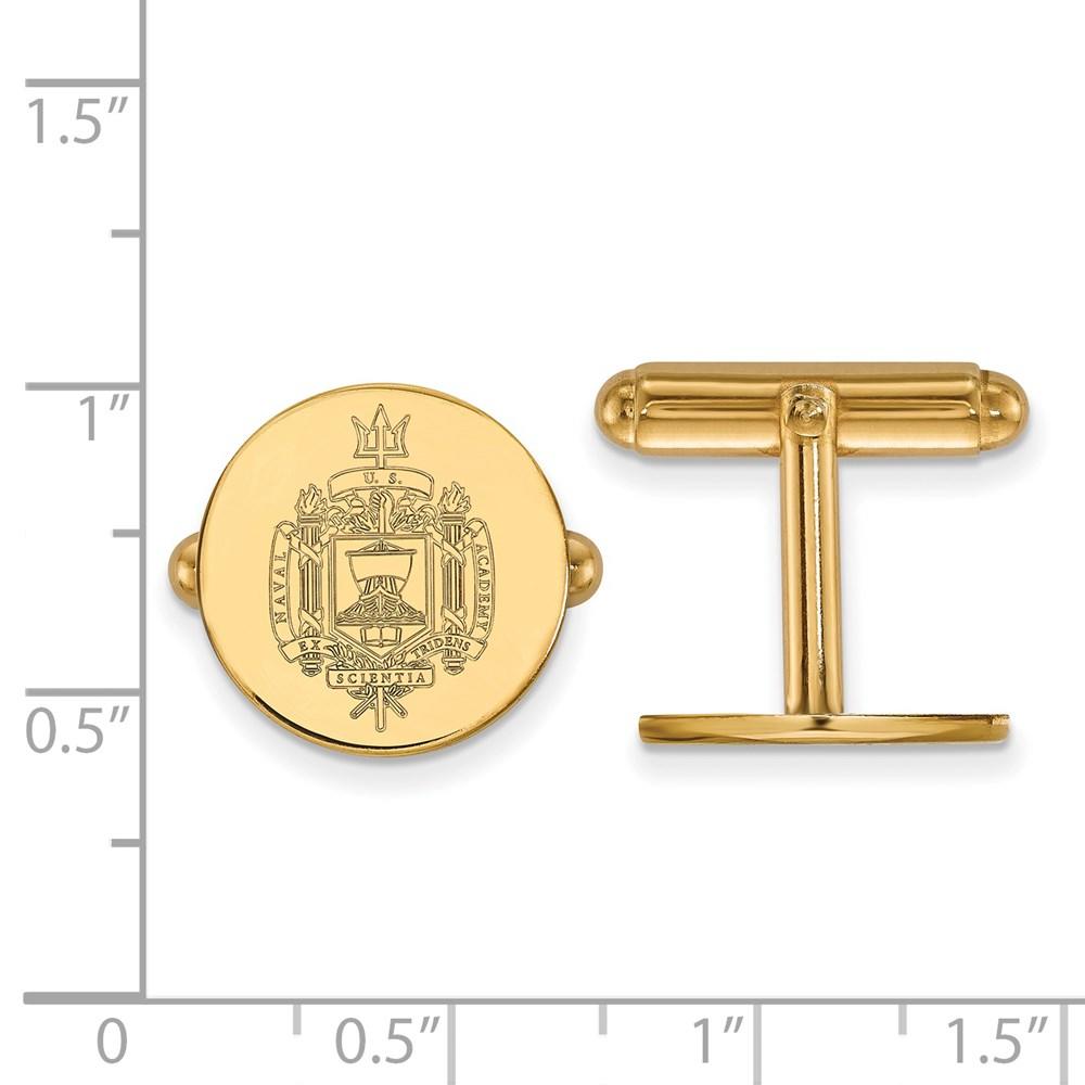 LogoArt 14k Yellow Gold U.S. Naval Academy Crest Cuff Links