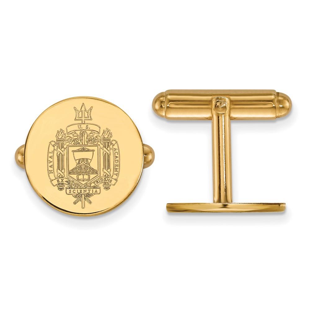 LogoArt 14k Yellow Gold U.S. Naval Academy Crest Cuff Links