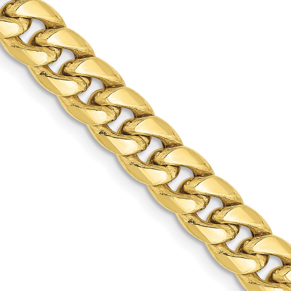 Black Bow Jewelry Company Men's 6mm 10K Yellow Gold Hollow Cuban Curb Chain Necklace