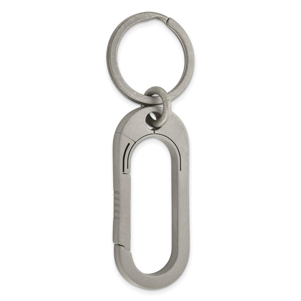 Black Bow Jewelry Company Titanium Brushed Oval Carabiner Key Chain