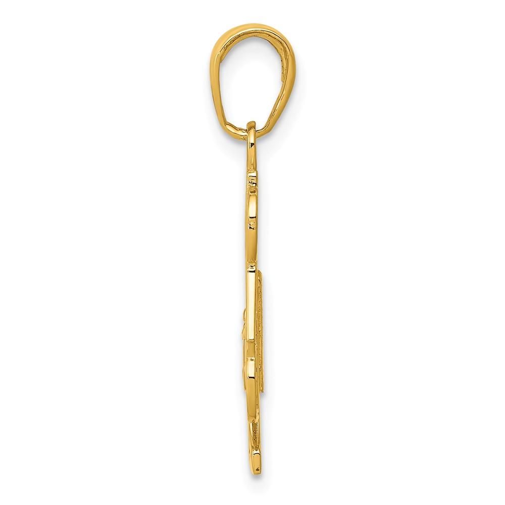 Black Bow Jewelry Company 14k Yellow Gold #1 Dad Pendant, 14mm