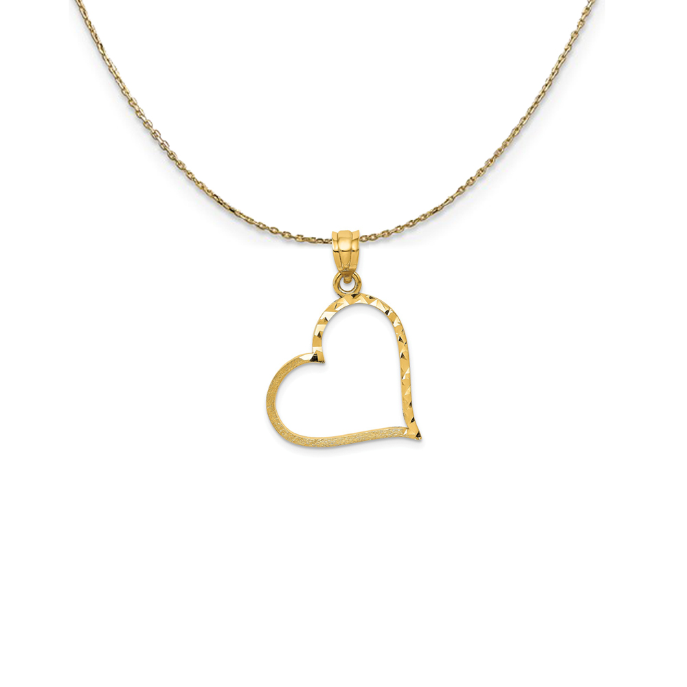 Black Bow Jewelry Company 14k Yellow Gold Satin Finished Reversible Heart Necklace