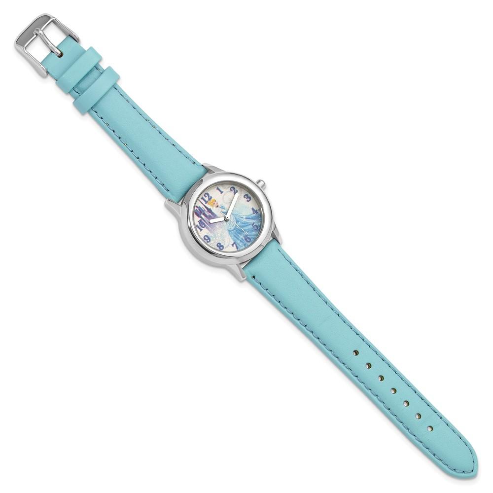 Disney Girls Princess Cinderella Light Blue Leather Tween Watch