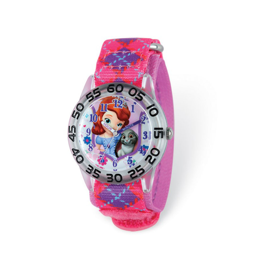 Disney Girls Princess Sophia/Bunny Acrylic Pink Time Teacher Watch