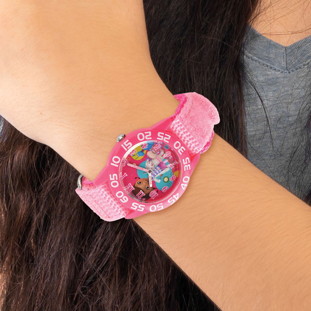 Disney Girls Doc McStuffins Pink Strap Acrylic Time Teacher Watch