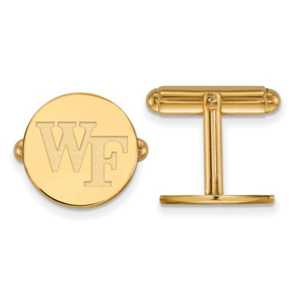 LogoArt 14k Yellow Gold Wake Forest University 'WF' Cuff Links